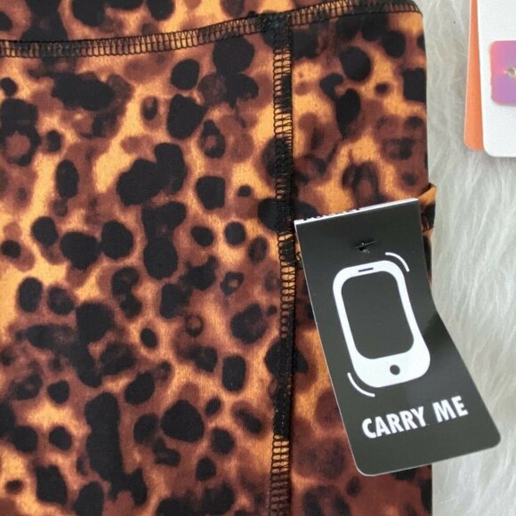 Gottex Women's Small Ankle Leggings Tummy Control Slimming Pockets Tortoise NEW - Picture 5 of 9